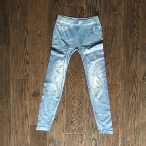 FAUX Jean Leggings (NWOT)